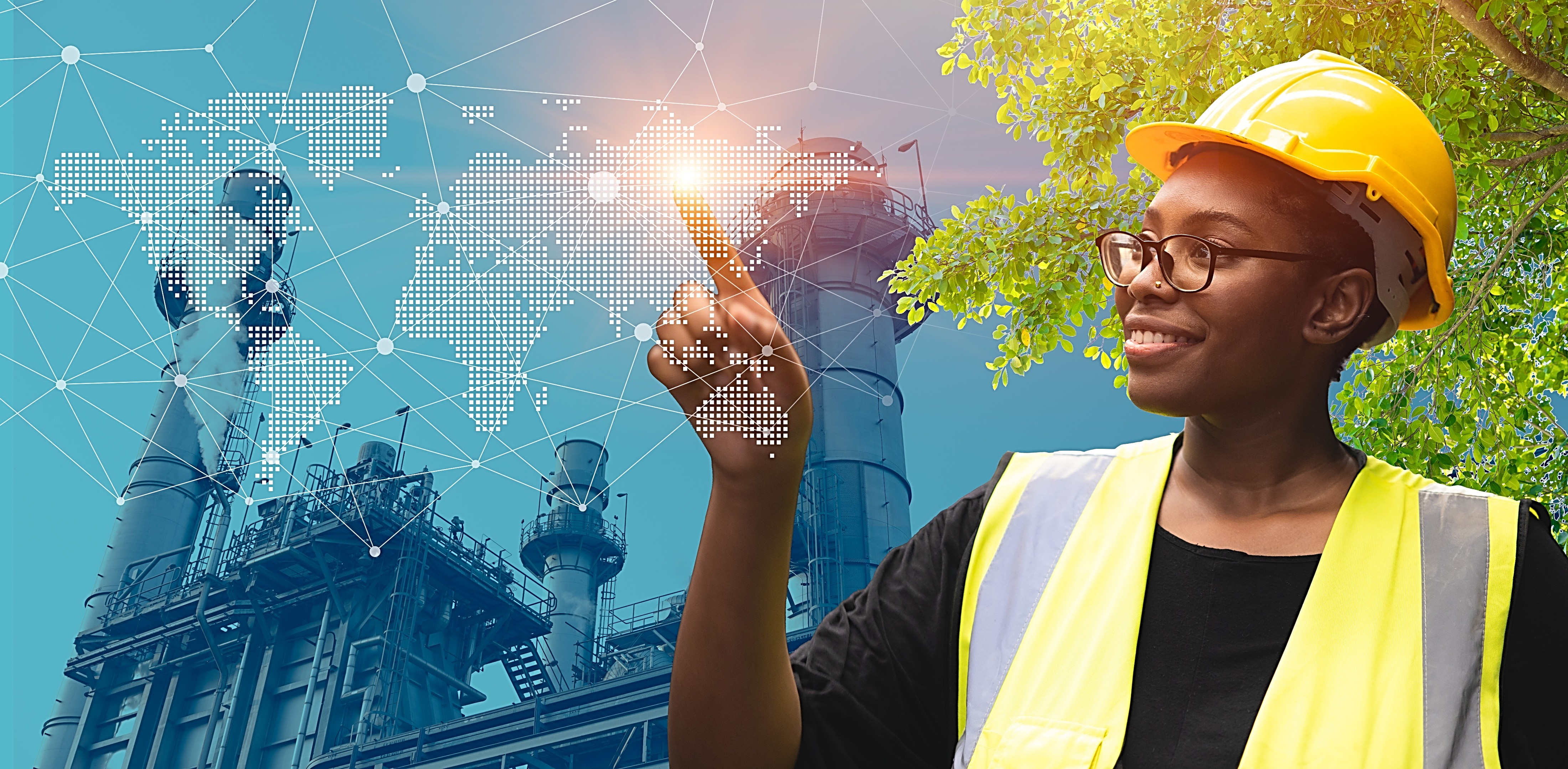 Industrial facility at night